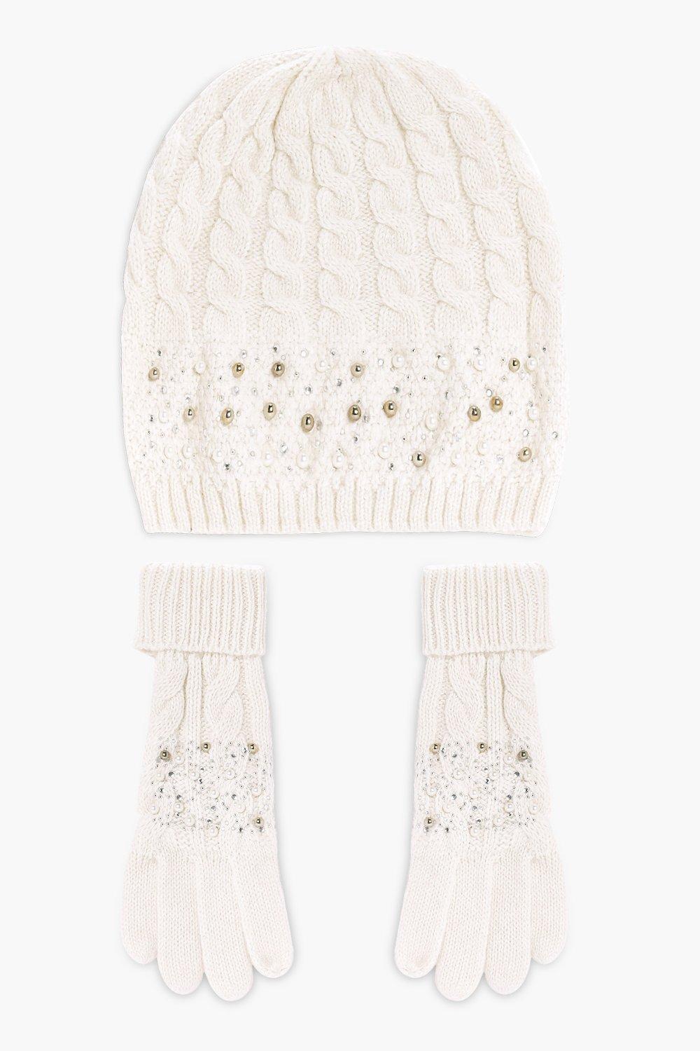 diamante hat and scarf set